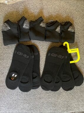 Men's Black Athletic No-Show Socks - 12 pairs total